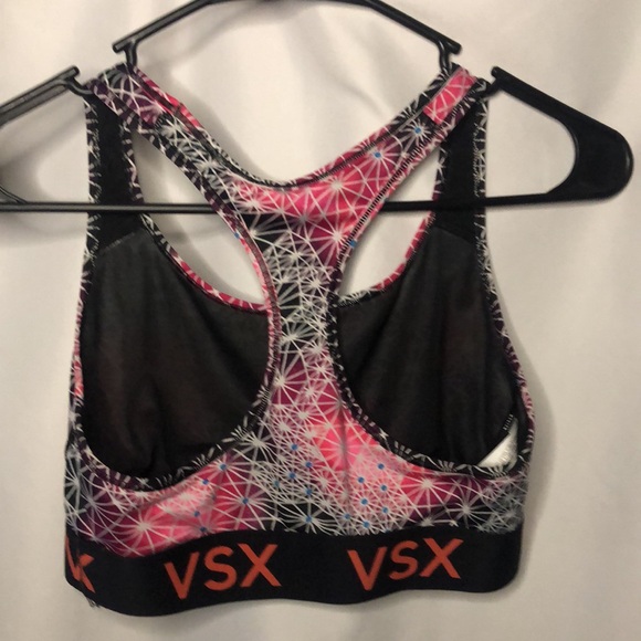 VSX VICTORIA’S SECRET multi colored Racerback “The Player” Sports bra. Size M. - Picture 4 of 8